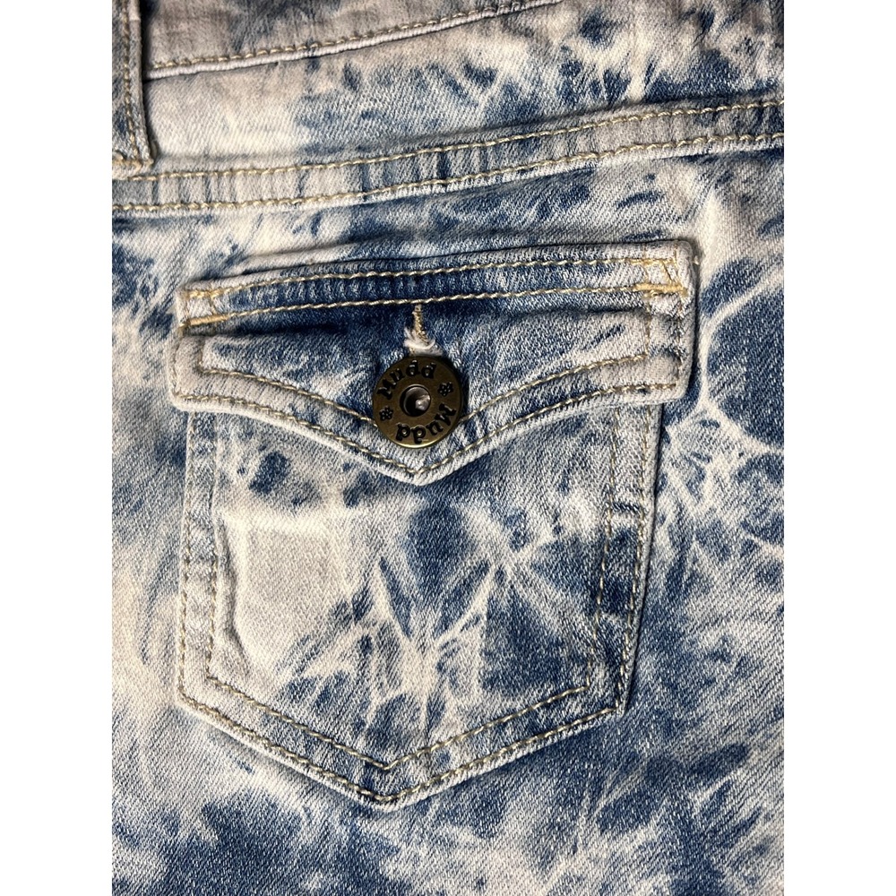 Vintage Y2K Mudd Acid Wash Denim Shorts Low Rise Size 9 Distressed - Picture 4 of 7